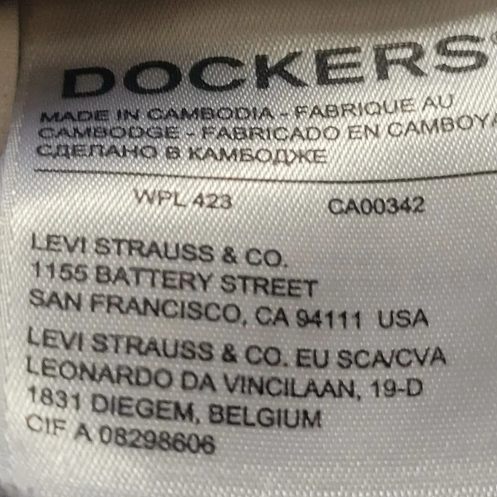 Dockers‎ Pants Mens 34 Blue Straight Fit Chino Casual Levi CA00342